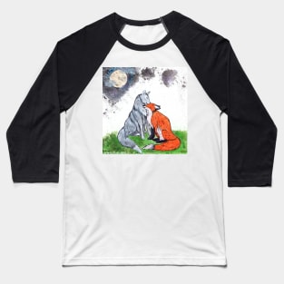 Fox and Wolf Love Baseball T-Shirt